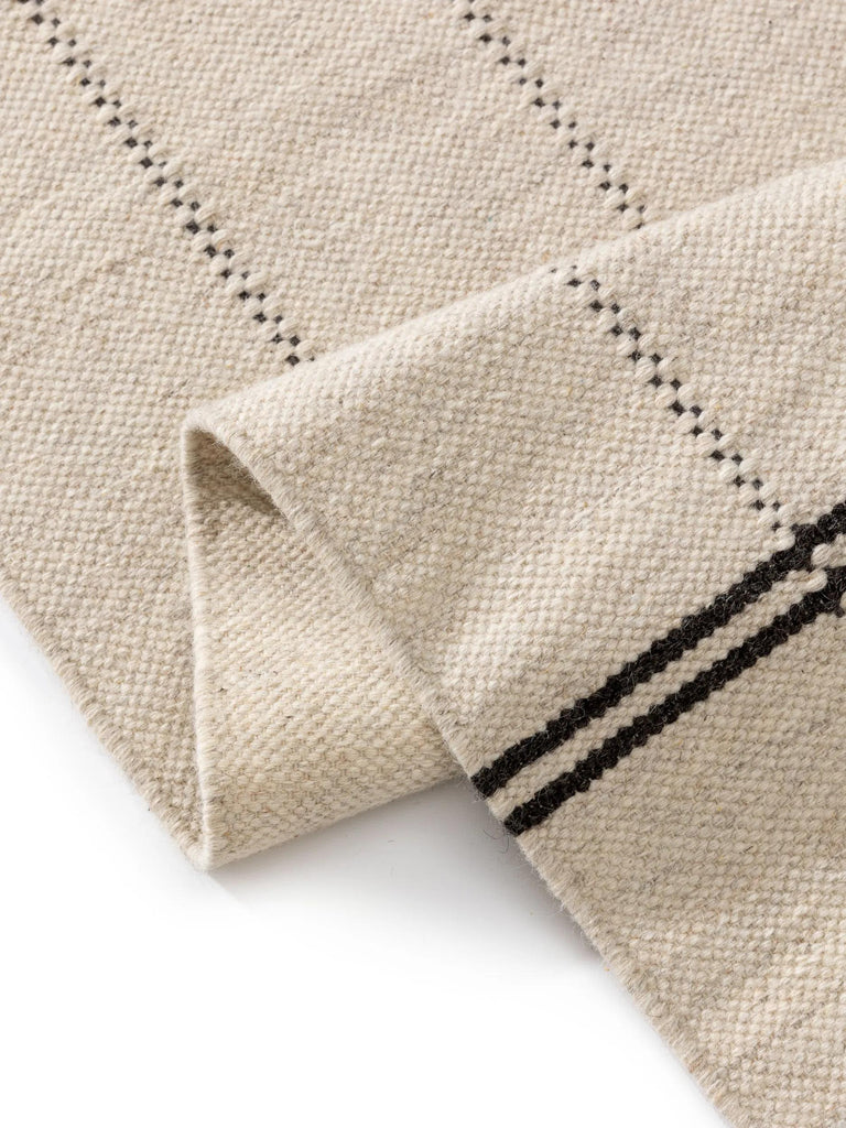 Tapis bohème crème et noir en laine 200x300 cm
