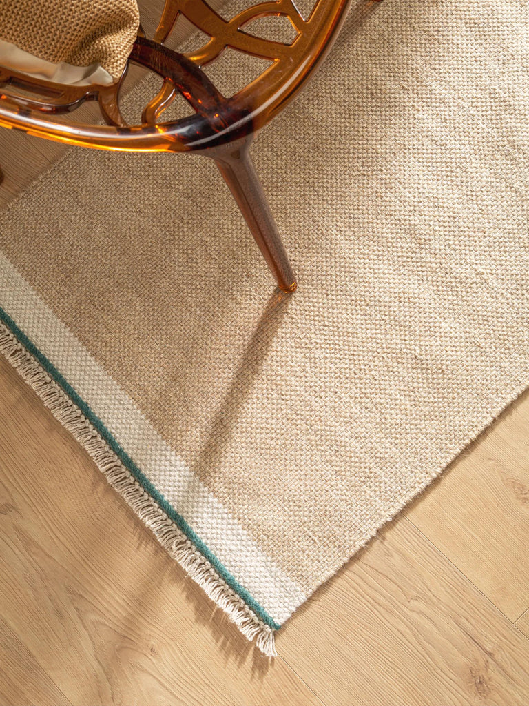 Tapis bohème inspiration scandinave de couloir beige 80x250 cm