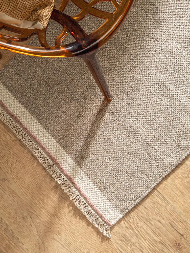 Tapis bohème inspiration scandinave de couloir gris 70x200 cm