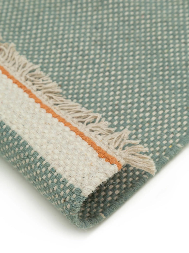 Tapis bohème inspiration scandinave de couloir vert menthe 80x250 cm