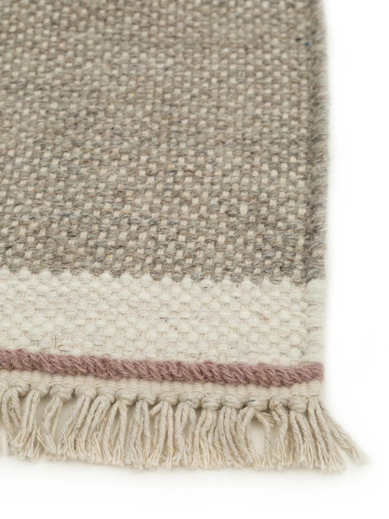 Tapis bohème inspiration scandinave de couloir gris 70x200 cm