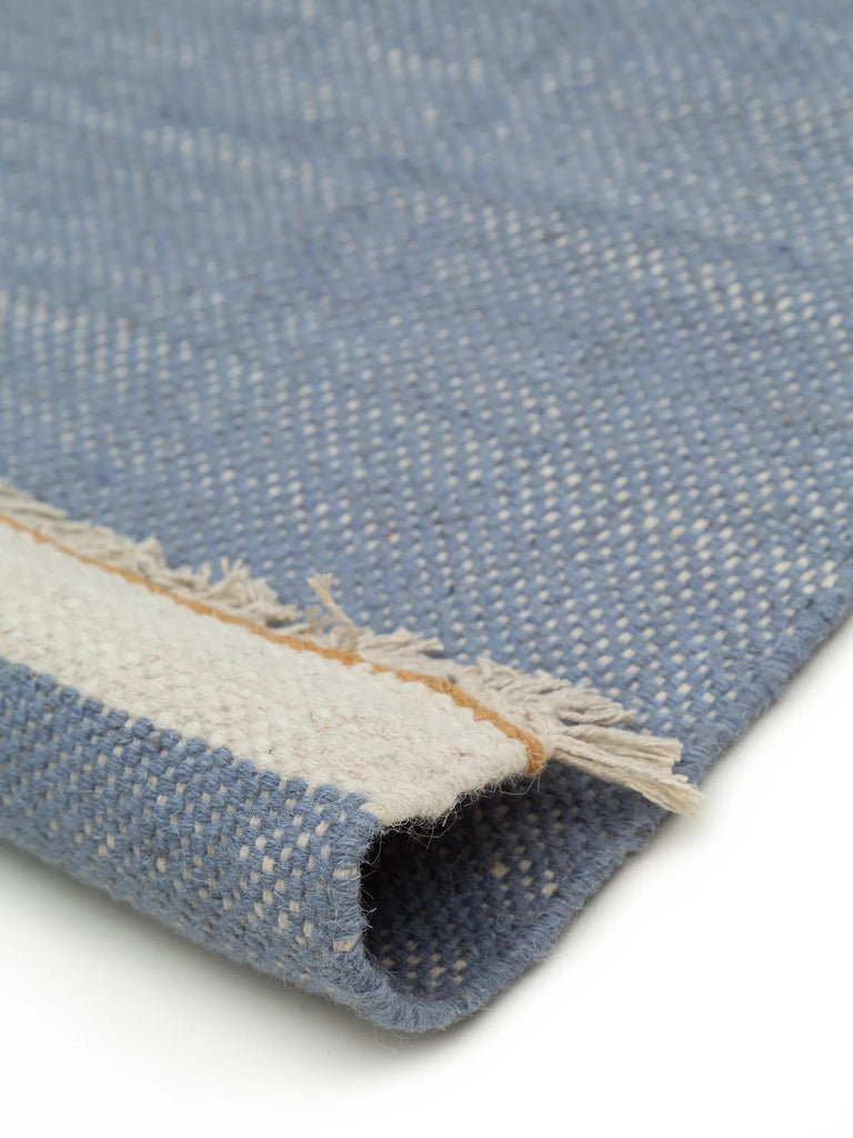 Tapis bohème inspiration scandinave bleu 80x120 cm