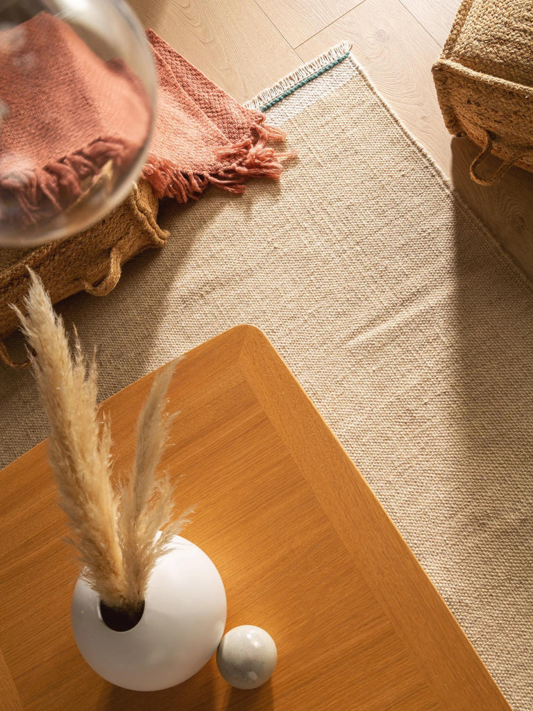 Tapis bohème inspiration scandinave beige 80x120 cm