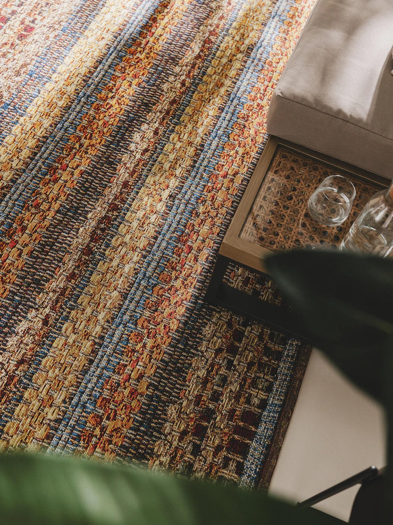 Tapis ethnique imprimé tressé multicolore d'intérieur et d'extérieur 240x340 cm