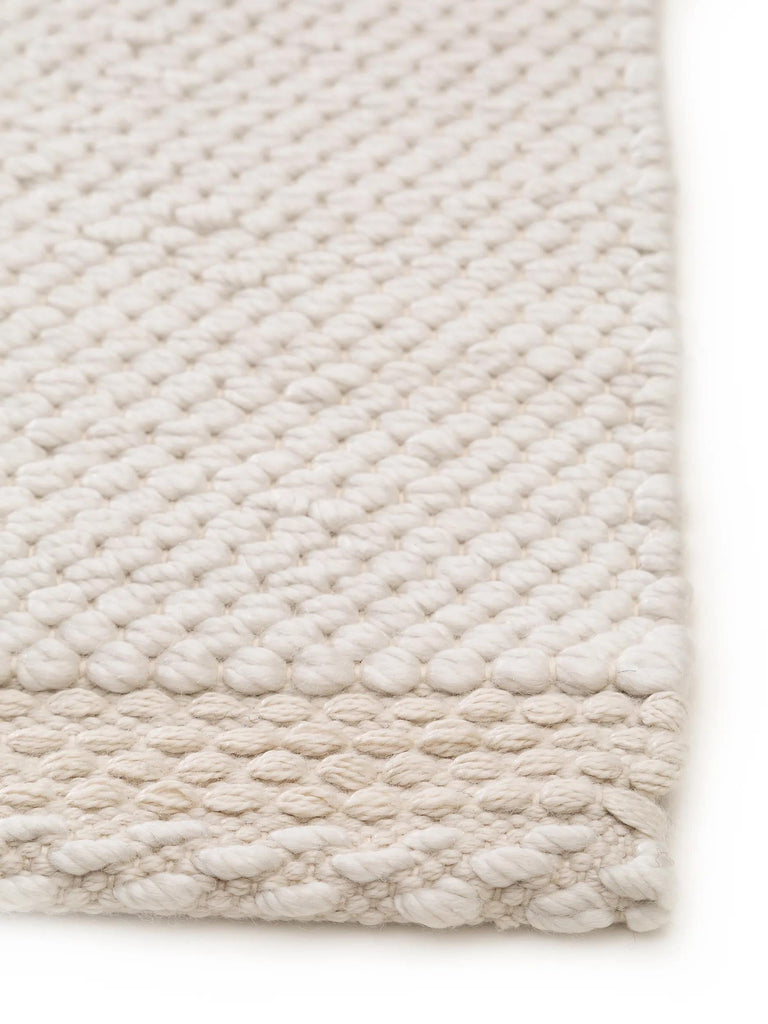 Tapis scandinave tressé de couloir crème d'intérieur et d'extérieur 70x200 cm