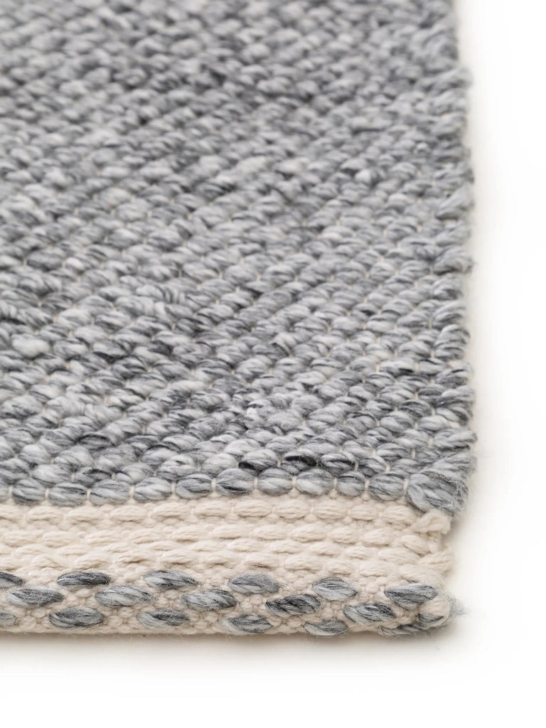 Tapis scandinave tressé de couloir gris 70x200 cm