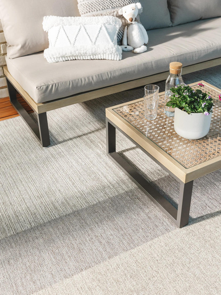 Tapis moderne gris et beige d'intérieur et d'extérieur 240x340 cm