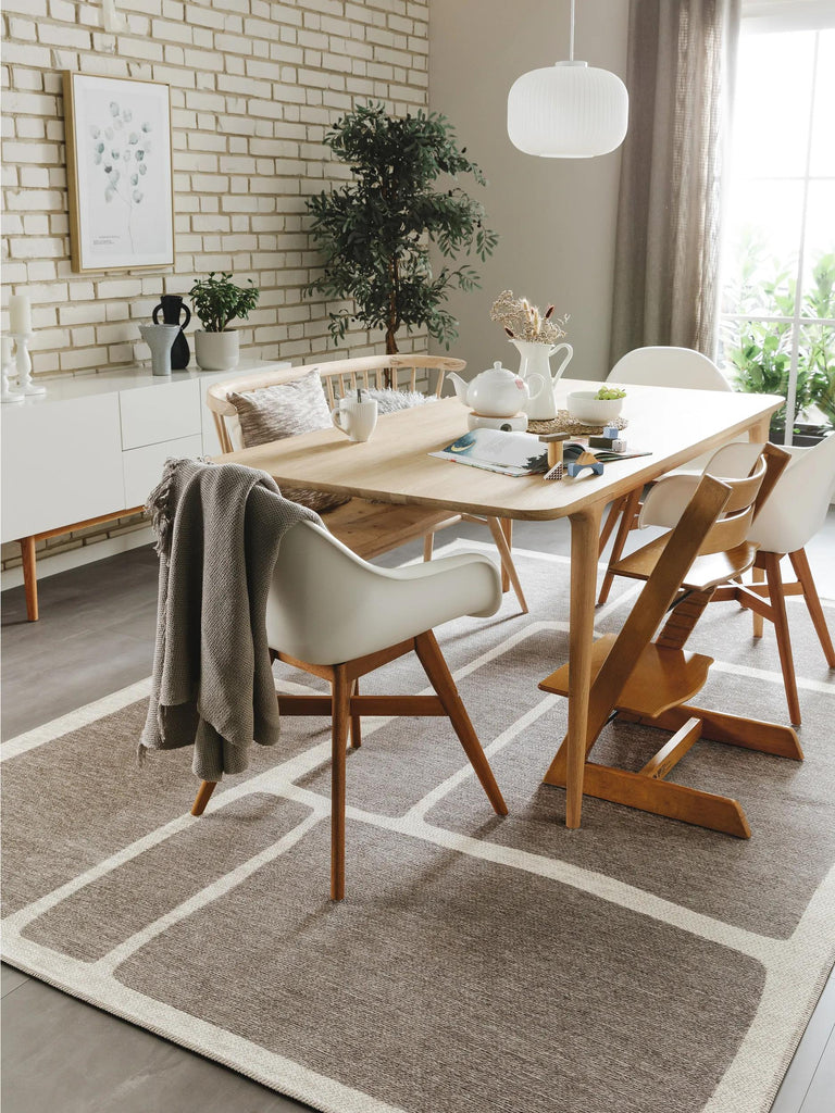 Tapis moderne gris d'intérieur et d'extérieur 160x230 cm