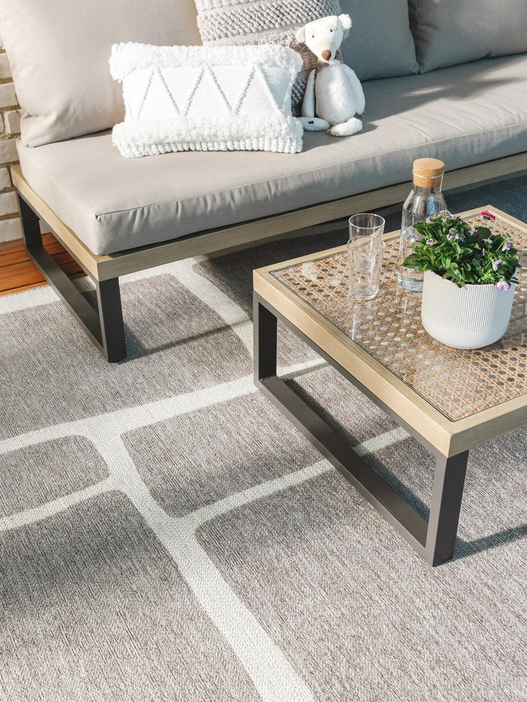 Tapis moderne gris d'intérieur et d'extérieur 160x230 cm