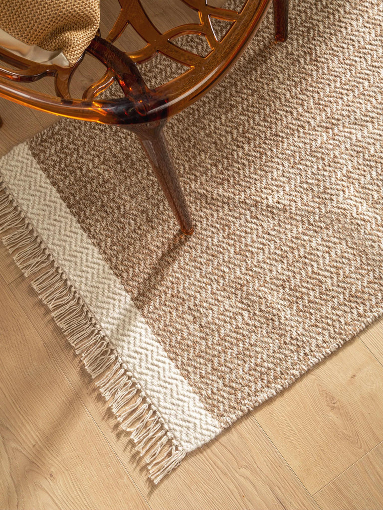Tapis scandinave géométrique de couloir beige 70x200 cm