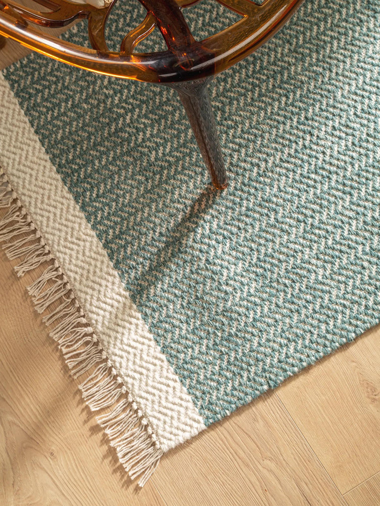 Tapis scandinave géométrique de couloir vert menthe 70x200 cm