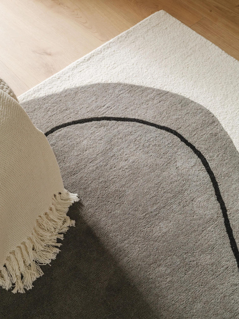 Tapis contemporain tons beige et gris en laine 200x300 cm