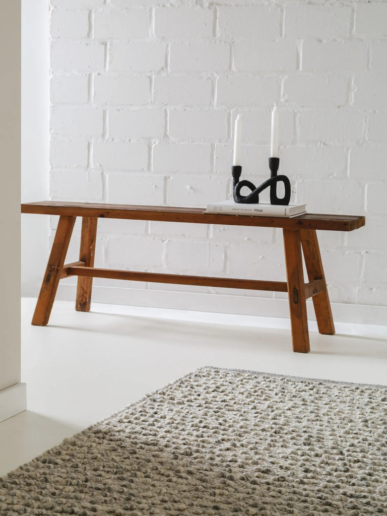 Tapis scandinave chiné de couloir gris 80x250 cm