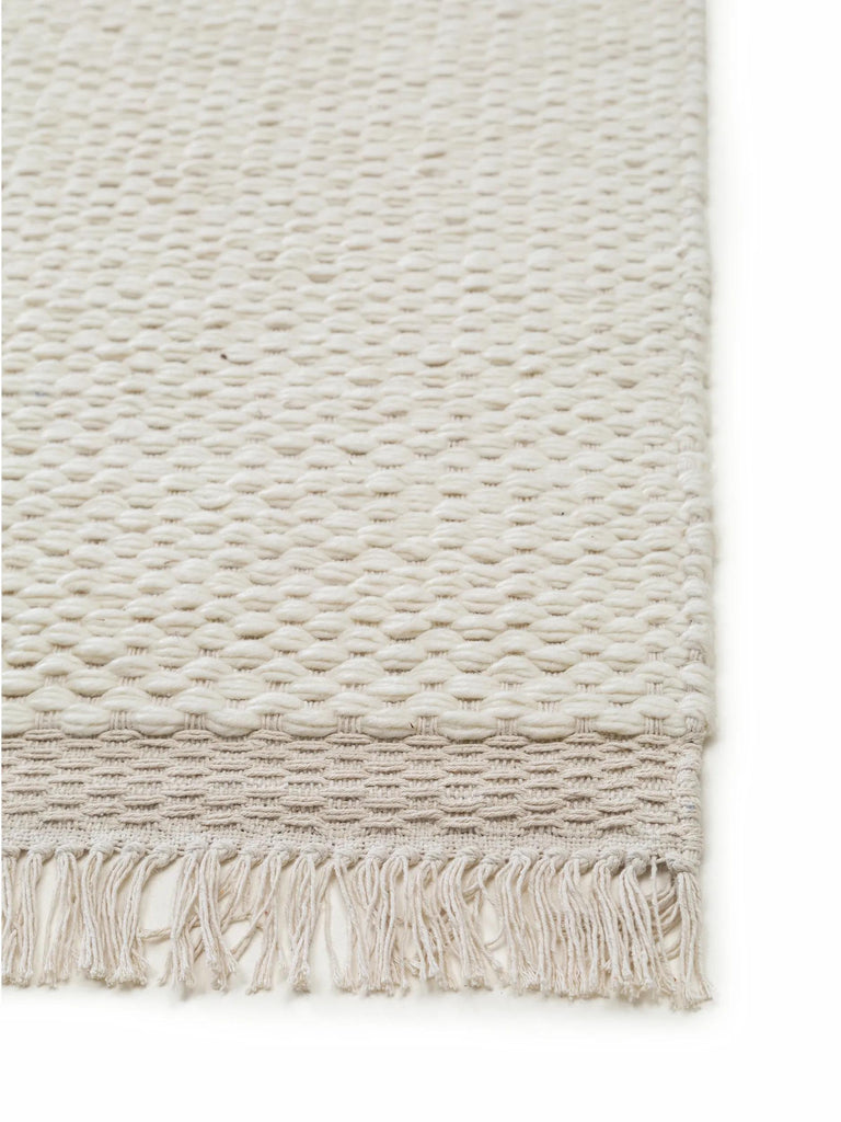 Tapis scandinave uni à franges crème 200x300 cm