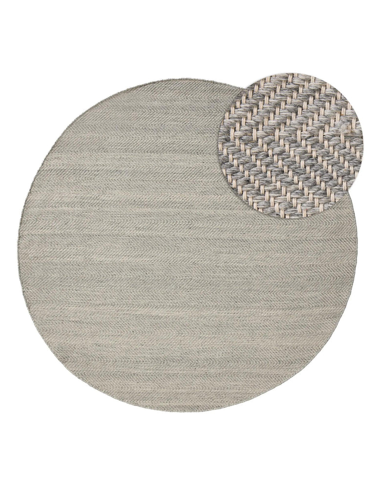 Tapis scandinave tressé à franges rond gris clair 100 cm de diamètre