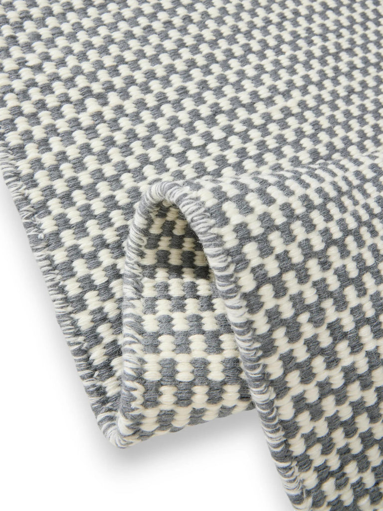 Tapis scandinave uni gris en laine 120x170 cm