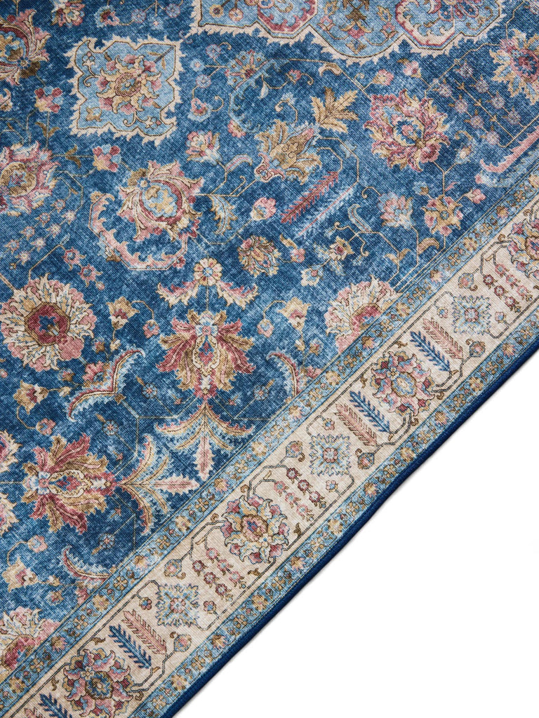 Tapis oriental de couloir bleu 80x240 cm