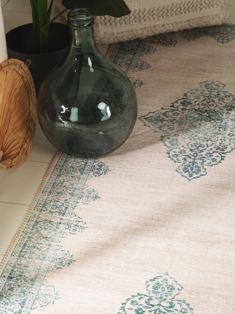 Tapis oriental de couloir turquoise 80x240 cm