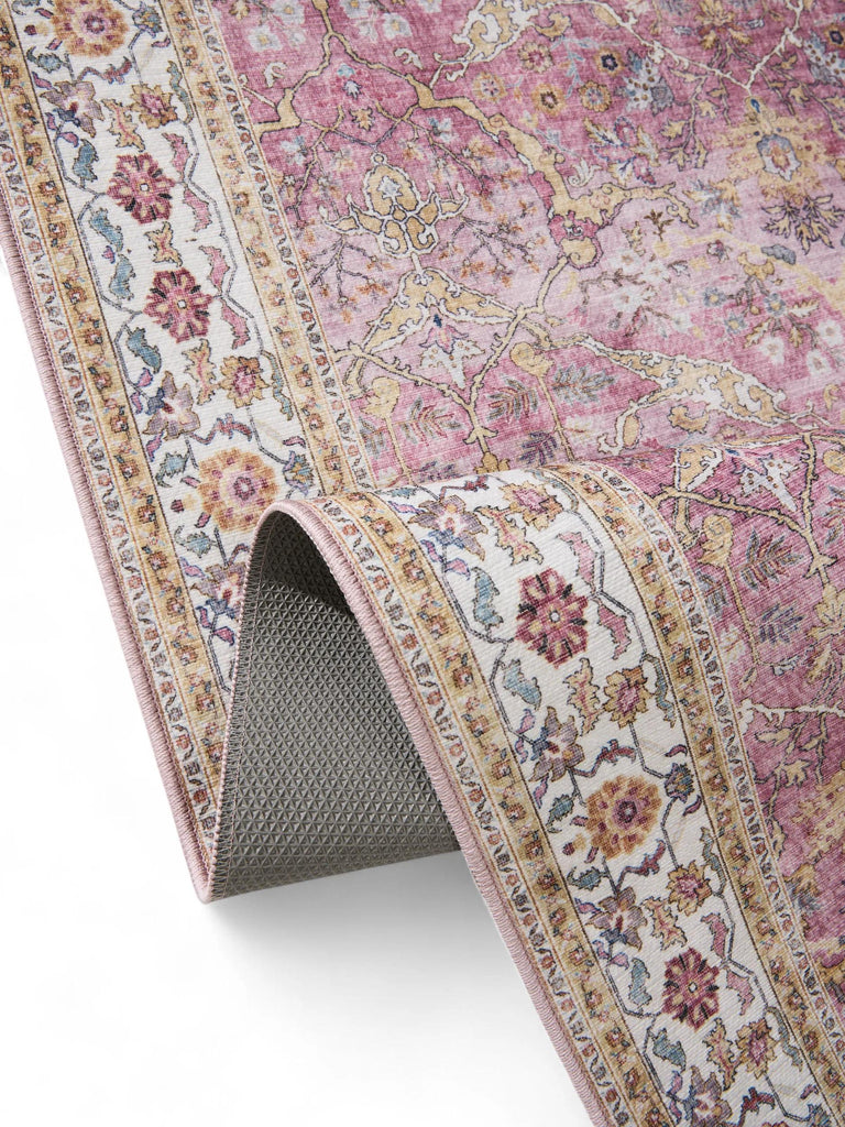 Tapis oriental de couloir rose 80x240 cm