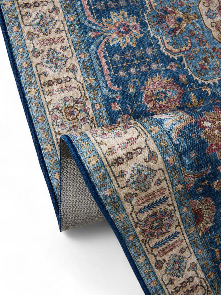 Tapis oriental de couloir bleu 80x240 cm