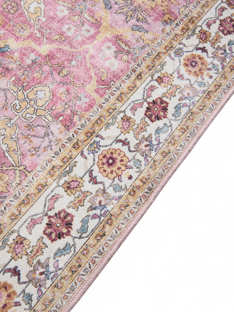 Tapis oriental de couloir rose 80x240 cm