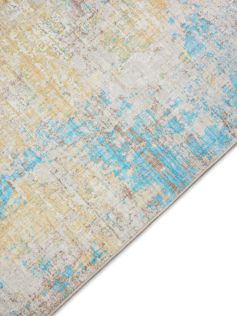 Tapis vintage gris jaune et bleu 160x230 cm
