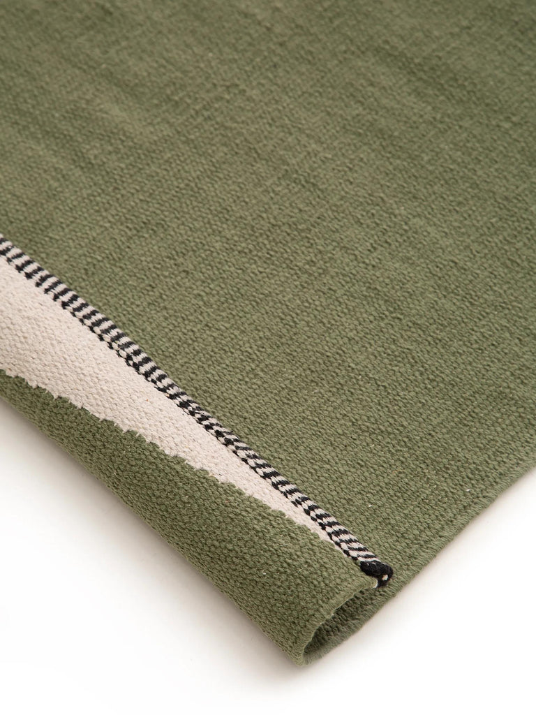 Tapis moderne contemporain de couloir vert en coton 70x200 cm