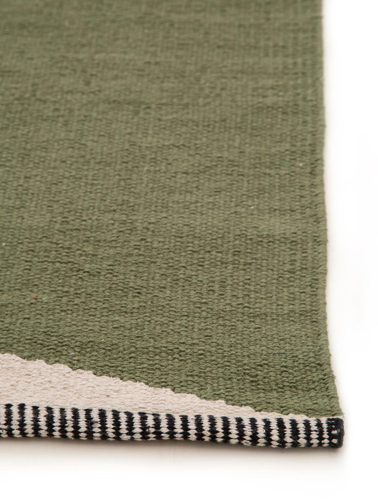 Tapis moderne contemporain de couloir vert en coton 70x200 cm