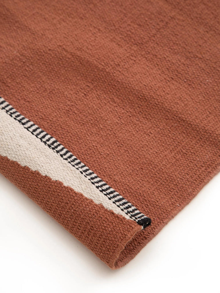 Tapis moderne contemporain de couloir terracotta en coton 70x200 cm