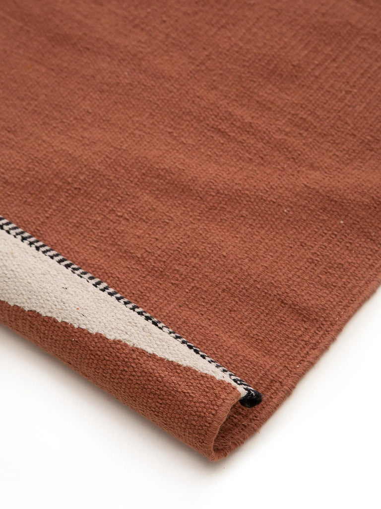 Tapis moderne contemporain terracotta en coton 60x100 cm