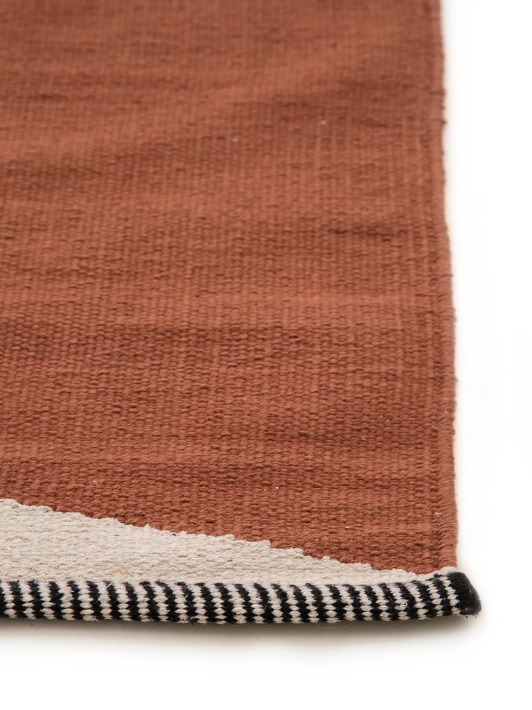 Tapis moderne contemporain terracotta en coton 80x120 cm