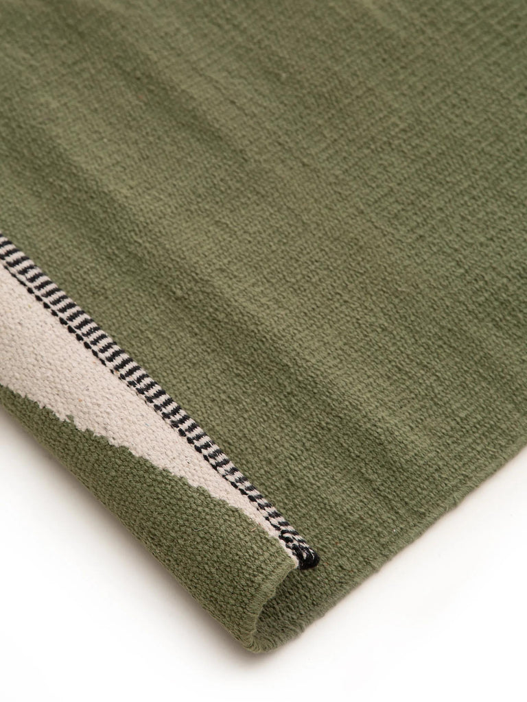 Tapis moderne contemporain vert en coton 60x100 cm