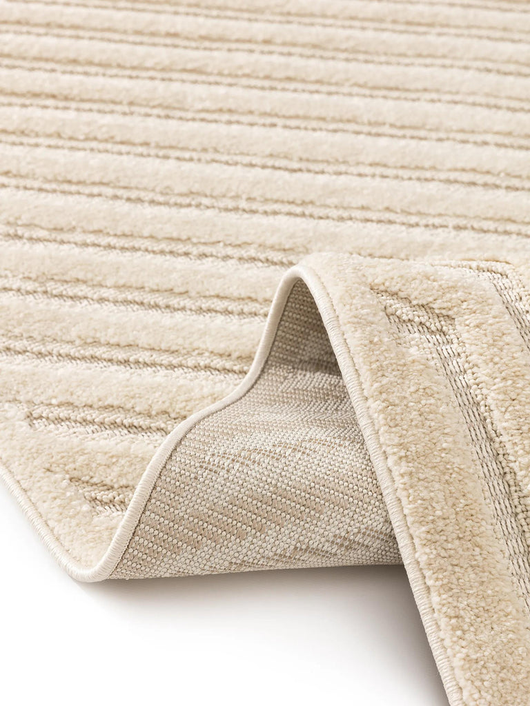 Tapis moderne lignes géométriques beige 140x200 cm