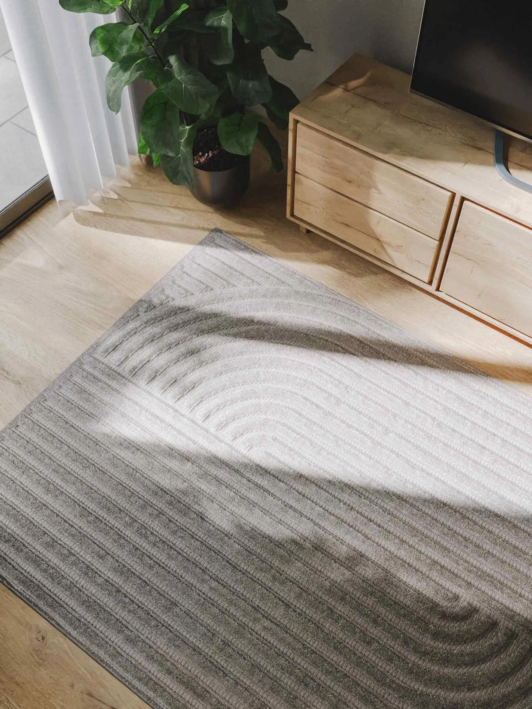 Tapis moderne demi arches gris 200x290 cm