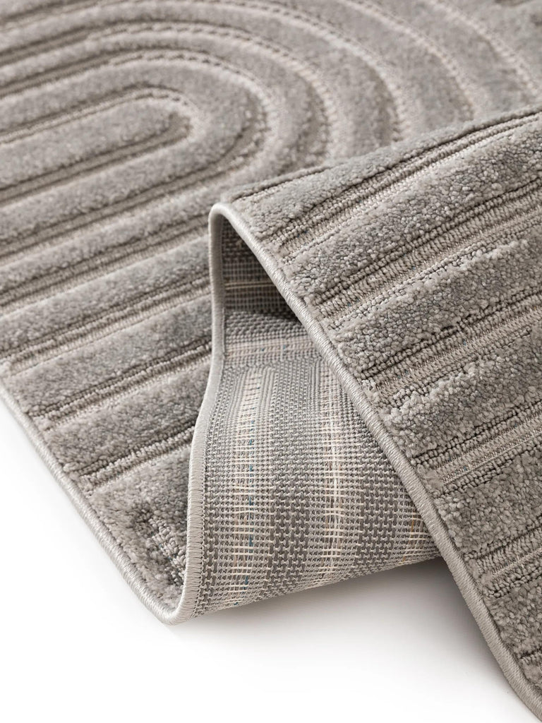 Tapis moderne motif arches géométrique gris 300x400 cm