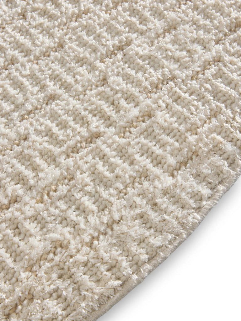 Tapis moderne tressage géométrique rond crème 200 cm de diamètre