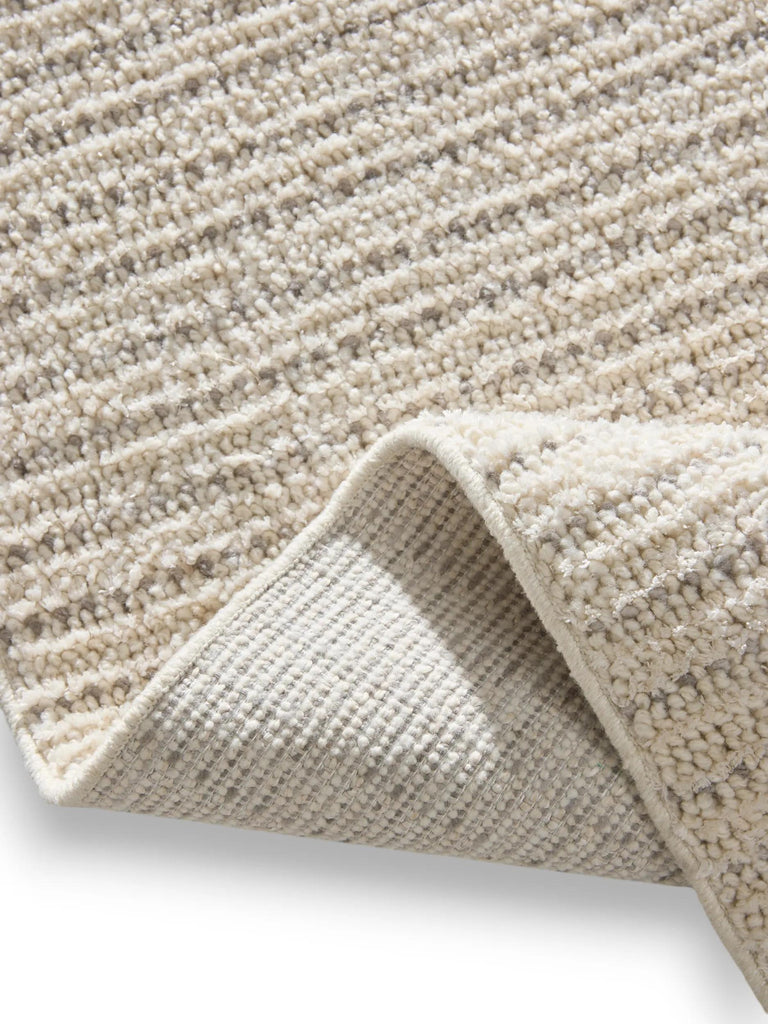 Tapis moderne tressage rayé crème 80x150 cm