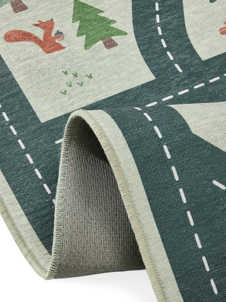 Tapis tapis de jeux voiture enfant vert 120x170 cm