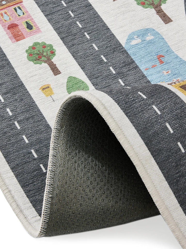 Tapis tapis de jeux voiture enfant crème 120x170 cm