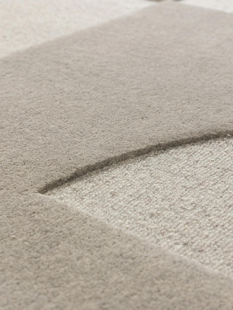 Tapis contemporain moderne beige clair en laine 160x230 cm