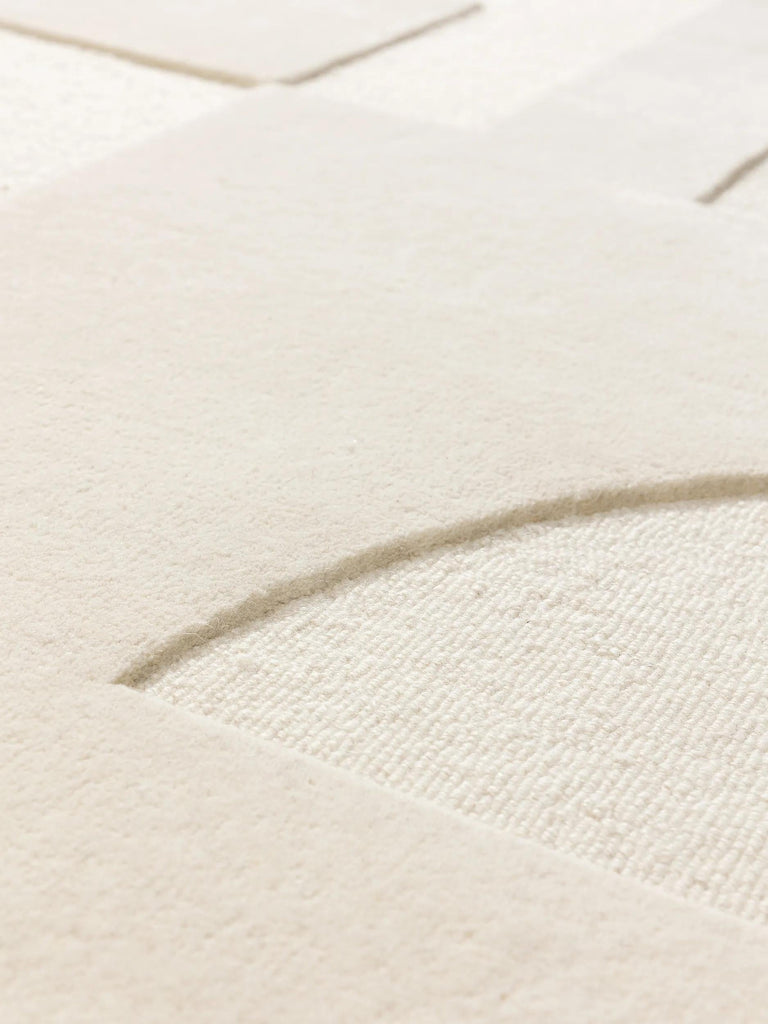 Tapis contemporain moderne crème en laine 160x230 cm