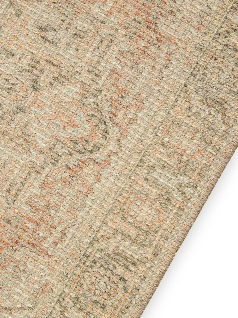 Tapis vintage motif à fleur de couloir beige 80x250 cm