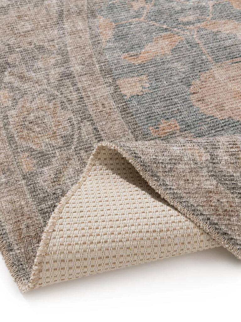 Tapis oriental rond bleu 240 cm de diamètre