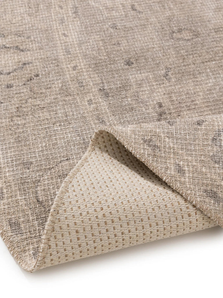 Tapis oriental rond gris beige 240 cm de diamètre