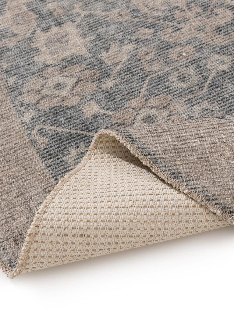 Tapis oriental rond gris 240 cm de diamètre