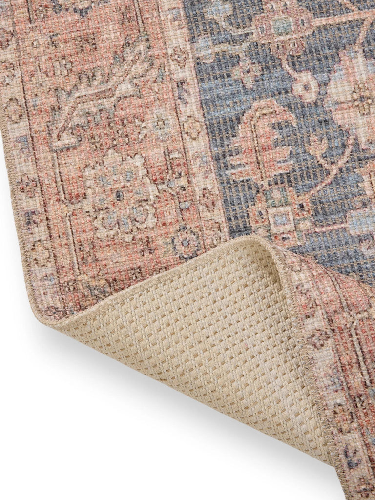 Tapis vintage inspiration bohème orange et bleu 300x400 cm