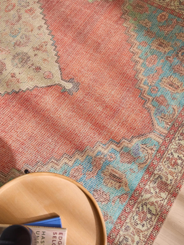 Tapis oriental style bohème rouge et bleu 120x170 cm