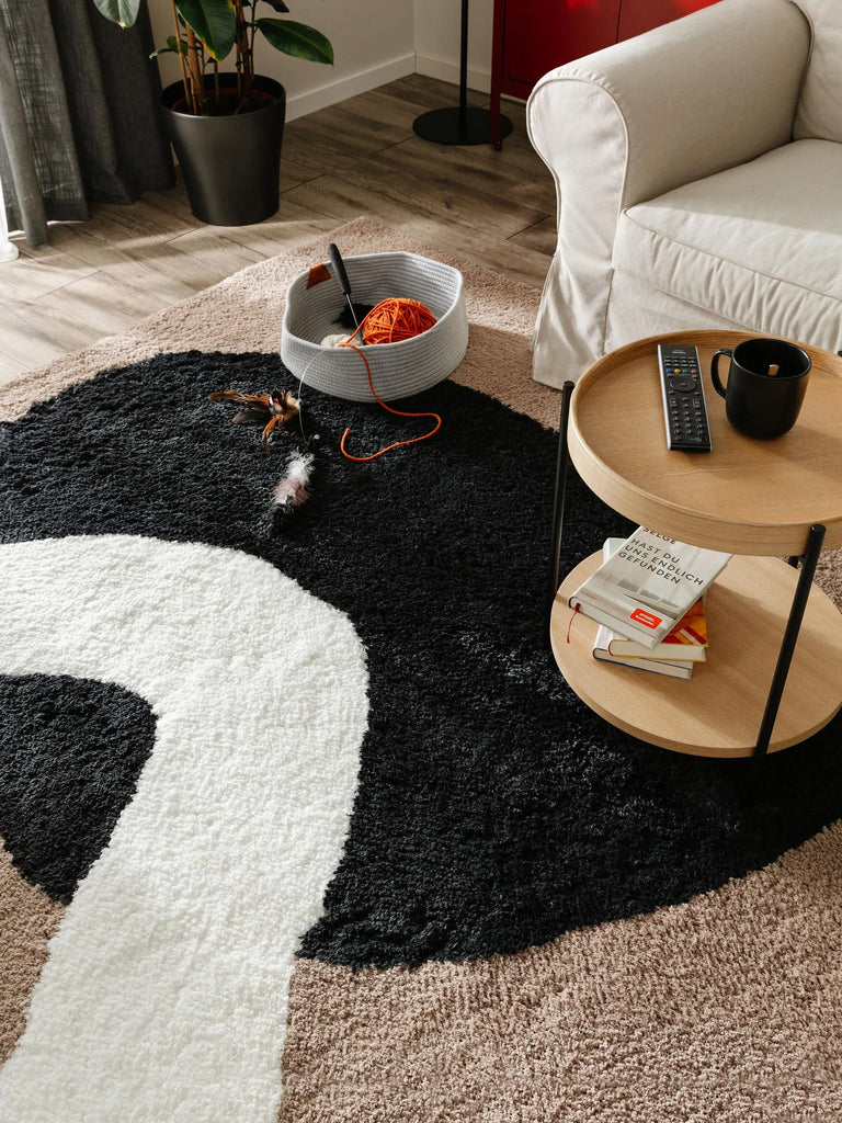 Tapis contemporain style abstrait marron 160x230 cm