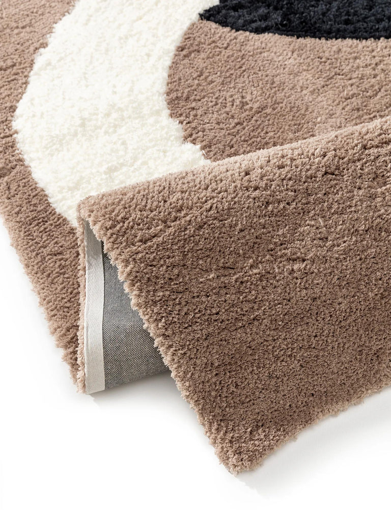 Tapis contemporain style abstrait marron 140x200 cm