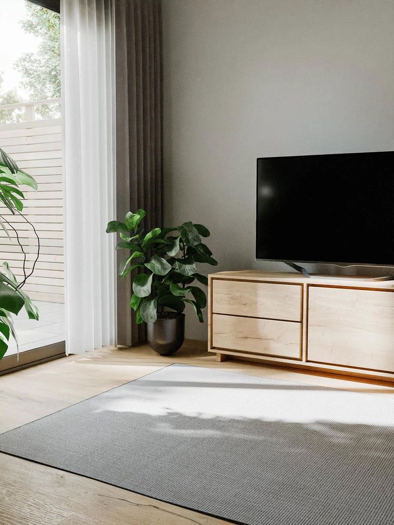 Tapis moderne tressé à plat bleu d'intérieur et d'extérieur 140x200 cm